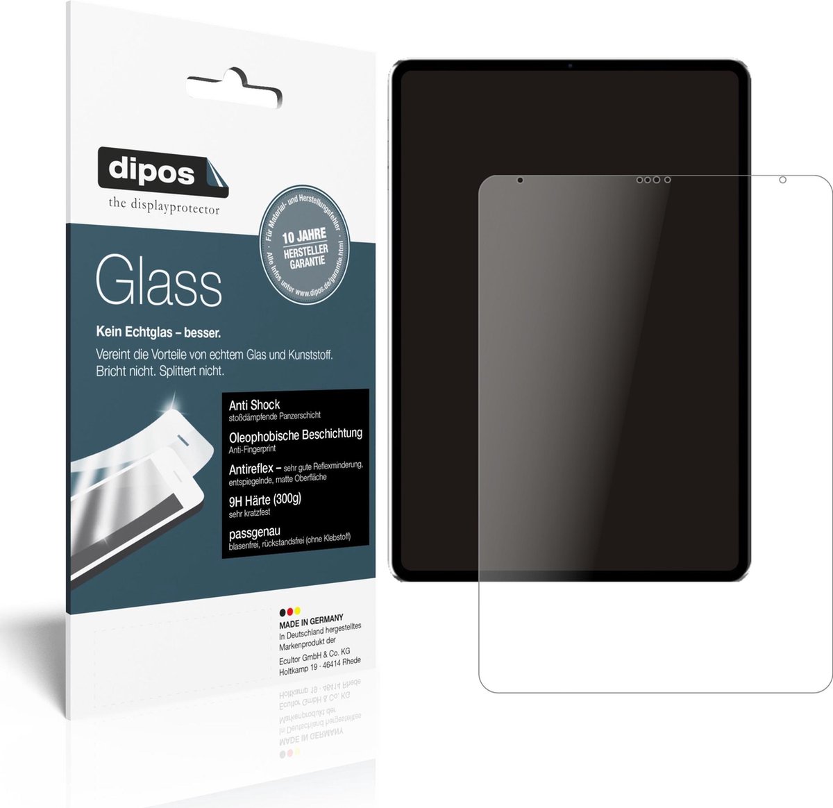 dipos I 2x Film de protection mat compatible avec Apple iPad 10,2