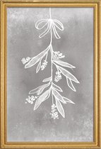 JUNIQE - Poster met houten lijst Mistletoe -40x60 /Grijs & Wit