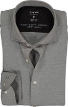OLYMP Level 5 24/Seven body fit overhemd - antraciet grijs tricot - Strijkvriendelijk - Boordmaat: 40