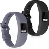 kwmobile 2x armband voor Garmin Vivofit 4 - Bandjes voor fitnesstracker in grijs / zwart