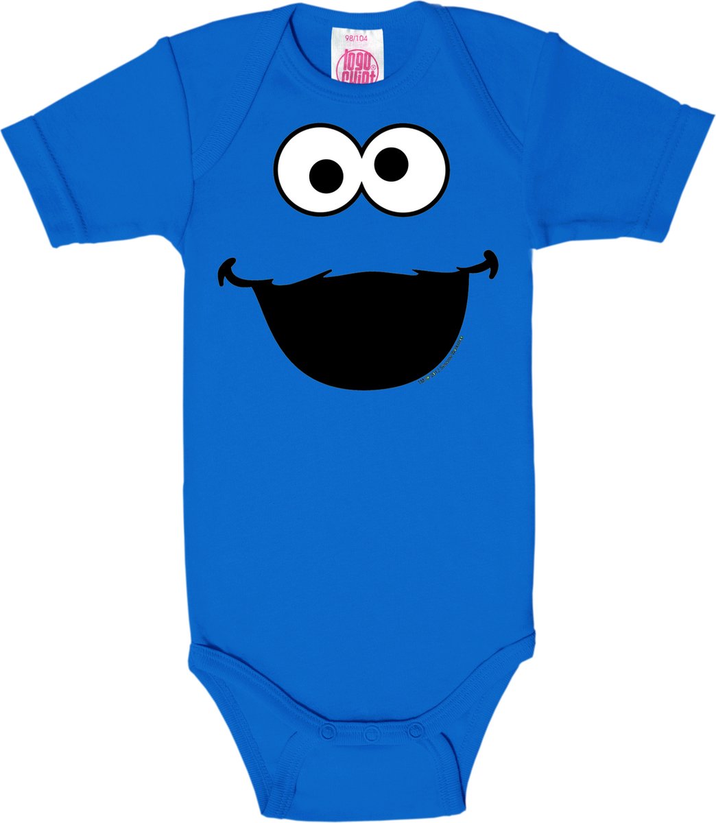 Sesamstraat Koekiemonster Logoshirt baby romper - Logoshirt - 50/56