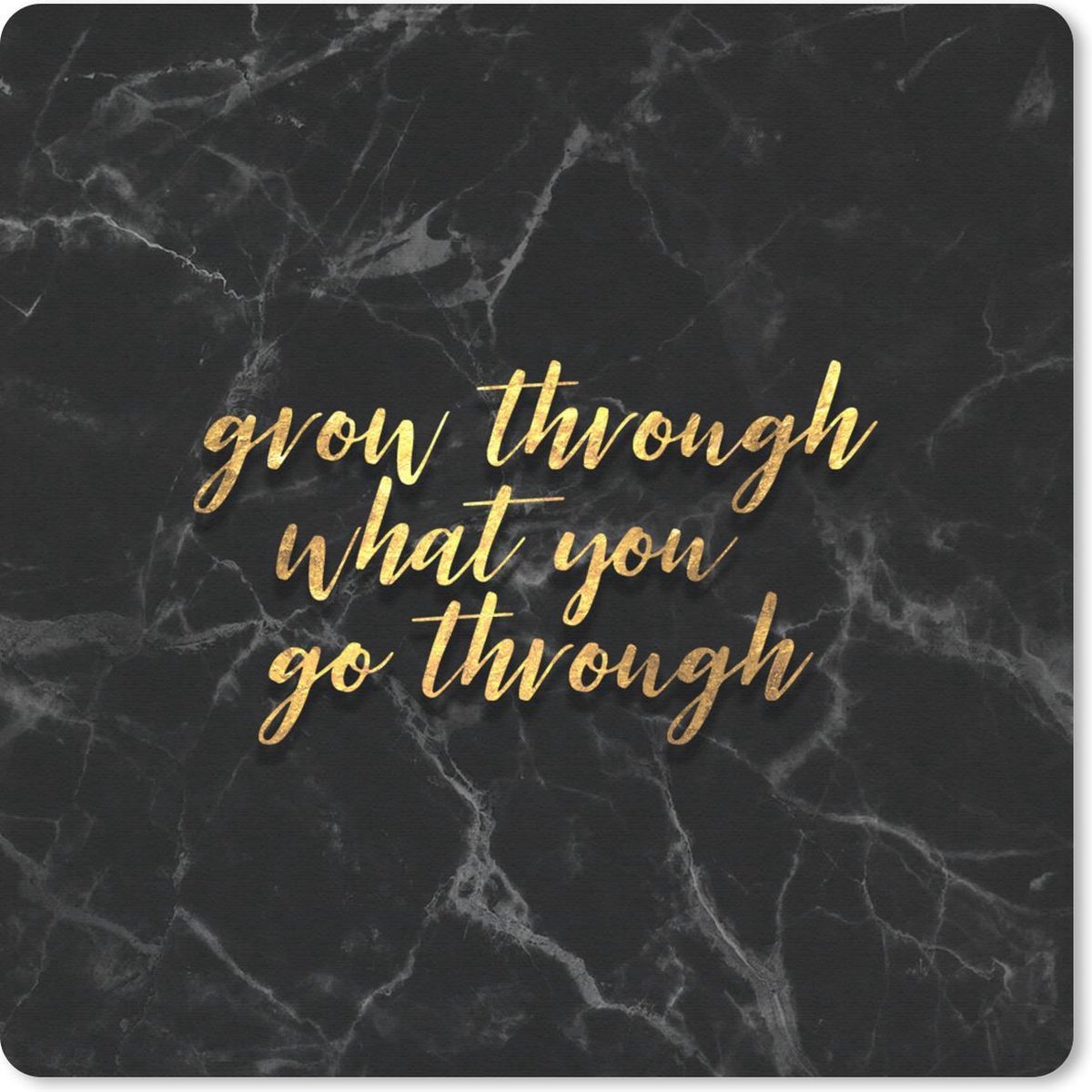 Muismat 20x20 cm - Mousepad Quotes - Motivatie - Goud - Marmer print - Muismatten