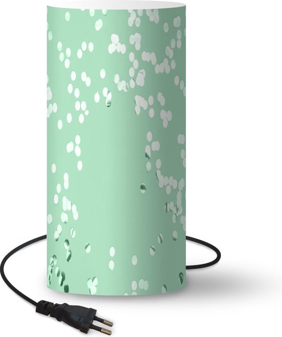 Lamp Mintgroen - Mintgroene confetti lamp - 33 cm hoog - Ø16 cm - Inclusief LED lamp - Woonkamer/Slaapkamer