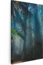 Artaza Canvas Schilderij Dichtbegroeide Jungle Met Zonnestralen  - 40x60 - Foto Op Canvas - Canvas Print
