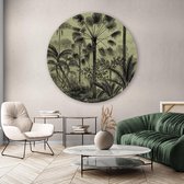 Muurcirkel Green Floral ³ - Dibond - Meerdere Afmetingen & Prijzen