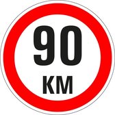 Maximaal 90 km sticker, A1 50 mm - 10 stuks per kaart