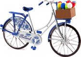 miniatuurfiets Holland 15 x 9 cm metaal Delfts blauw