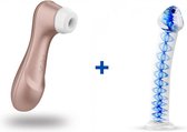 Satisfyer Pro 2 Next Generation - Luchtdruk Vibrator + Glazen G-Spot Dildo