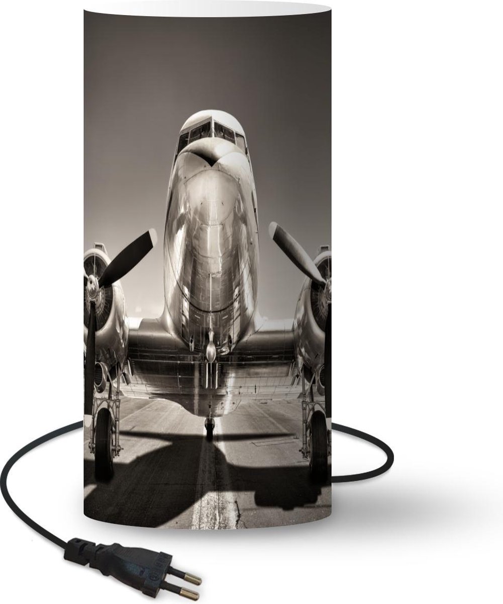 Lamp - Nachtlampje - Tafellamp slaapkamer - Vliegtuig - Vintage - Propeller - 54 cm hoog - Ø24.8 cm - Inclusief LED lamp