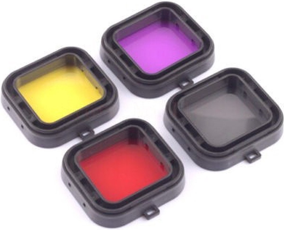 Set van 4 filters voor Actioncam (voor GoPro HERO 3+ en 4) / Grijs Rood