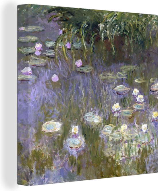 Canvas Schilderij Waterlelies - Claude Monet - 50x50 cm - Wanddecoratie