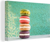 Toile Peinture Nourriture - Macaron - Biscuits - 120x80 cm - Décoration murale