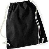 Westford Mill Cotton Gymsac WM110 - Black - 37 x 46 cm