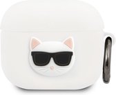 Karl Lagerfeld Choupette Siliconen AirPods 3 Case - Wit