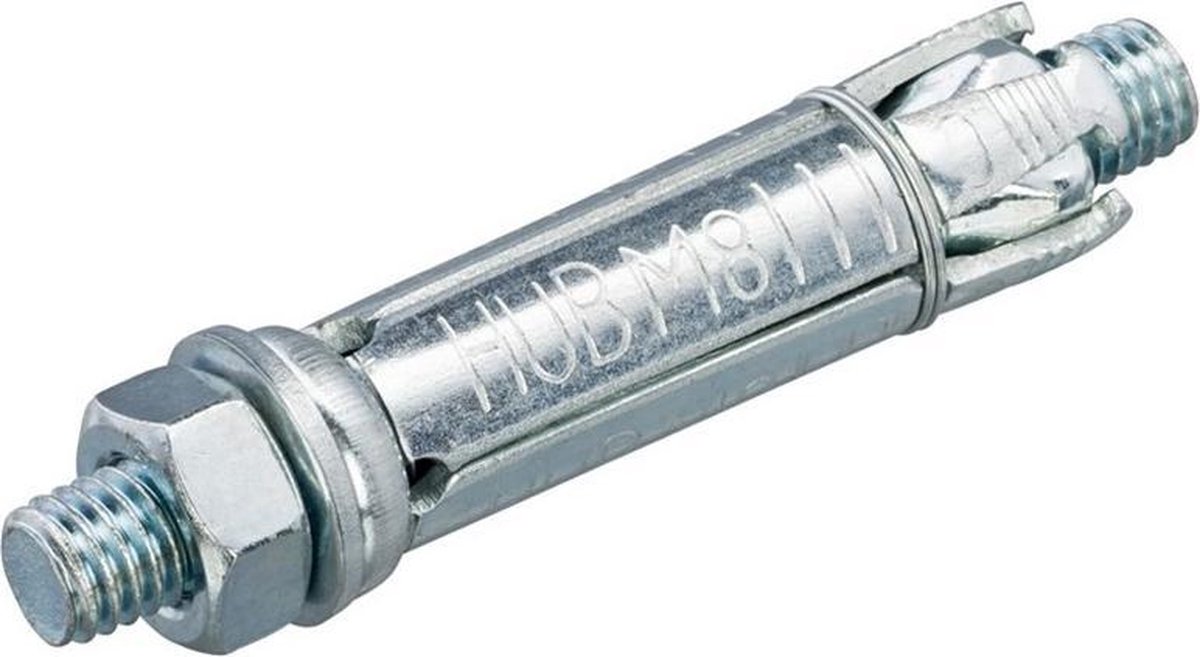 Keilbouthuls met draadeind (leuningdr) vz M8x50x70mm