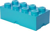 LEGO Brick 8 Opbergbox - Azur Blauw - 12 L - 50x25x18 cm - Kunststof