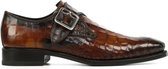 Harris Instappers Heren - Instapschoenen / Herenschoenen - Leer - Crocoprint - 9195 - Cognac - Maat 40