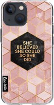 Casetastic Apple iPhone 13 mini Hoesje - Softcover Hoesje met Design - She Believed She Could So She Did Print