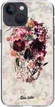 Casetastic Apple iPhone 13 mini Hoesje - Softcover Hoesje met Design - Flower Skull Print