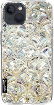 Casetastic Apple iPhone 13 Hoesje - Softcover Hoesje met Design - Mint Art Deco Marbling Print