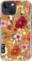 Casetastic Apple iPhone 13 mini Hoesje - Softcover Hoesje met Design - Flowers Mustard Print