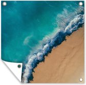 Tuinposters Zee - Golf - Strand - 50x50 cm - Tuindoek - Buitenposter