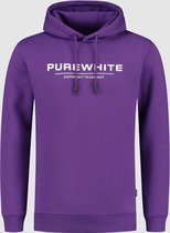 Purewhite -  Heren Regular Fit    Hoodie  - Paars - Maat XL