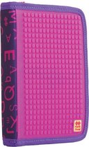 etui met siliconen zijkant en pixels 19 cm fuchsia/paars