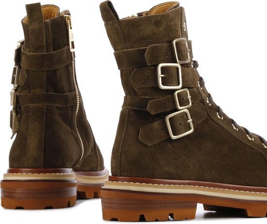 Camerlengo Vrouwen Leren Biker boots / Laarzen / Damesschoenen 15628 sue -  Taupe - | bol.com