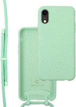 Coverzs Bio silicone case met koord geschikt voor Apple iPhone Xr - mint