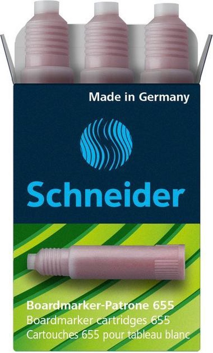 inktpatroon Schneider 655 voor marker 110 doos à 3 stuks rood S-165502