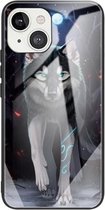 Gehard glas + TPU-randbeschermhoes voor iPhone 13 Mini (Wolf)