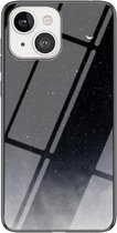 Sterrenhemelpatroon van gehard glas + TPU-schokbestendig beschermhoesje voor iPhone 13 (Starry Sky Crescent)