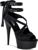 Delight-678LC black satin lace - (EU 35 = US 5) - Pleaser