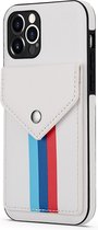 Samsung Galaxy S20 Kunstleer Back Cover Hoesje - Silliconen - Pasjeshouder - Leer - Samsung Galaxy S20 - Wit