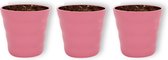 Set van 3  WLPlants Luxe Bloempotten Dawn Ø12 - Roze - Hoogte 12,5 cm - Keramische sierpotten met hoogwaardige afwerking - Geschikt als plantenpotten - Binnen en buiten te gebruiken