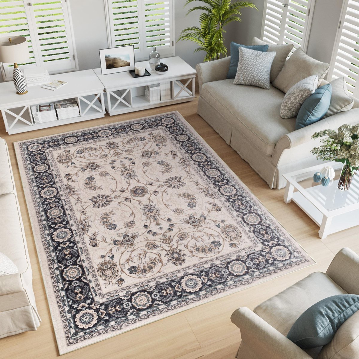 Tapiso Colorado Vloerkleed Beige Oosters Woonkamer Tapijt Maat- 250x350
