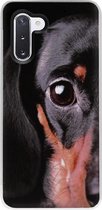 - ADEL Siliconen Back Cover Softcase Hoesje Geschikt voor Samsung Galaxy Note 10 Plus - Teckel Hond