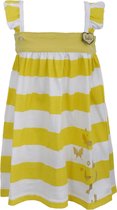 LoFff baby meisjes mouwloze jurk Block Stripe Yellow