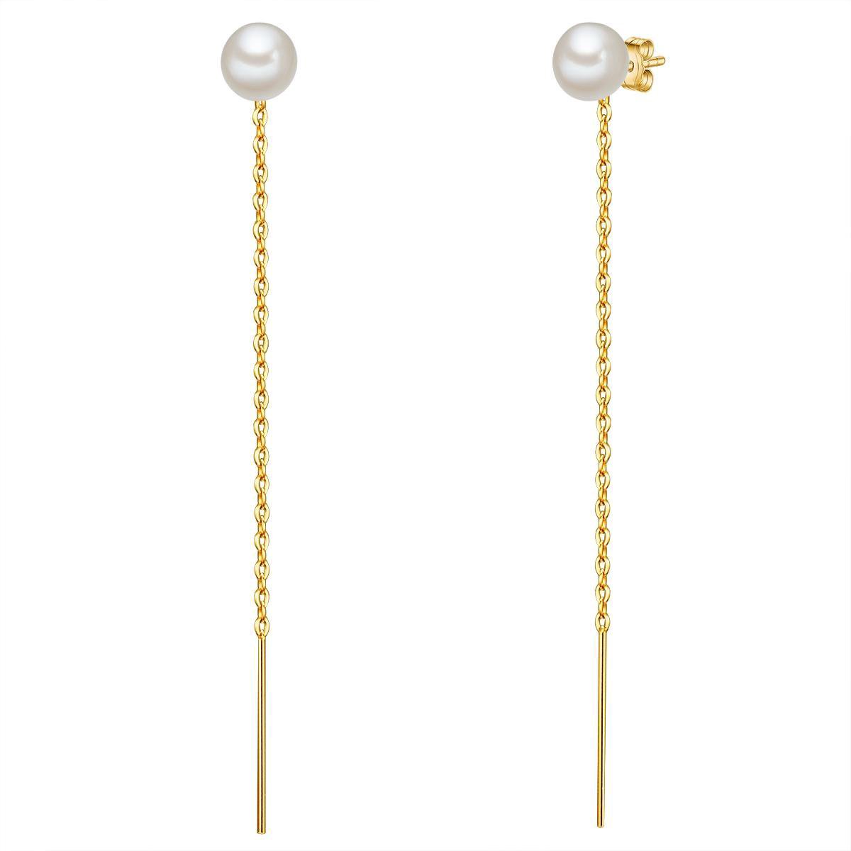 Valero Pearls Damen-Ohrhänger 925er Silber Süßwasserperle One Size Gold 32018621