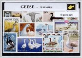 Ganzen – Luxe postzegel pakket (A6 formaat) - collectie van 25 verschillende postzegels van ganzen – kan als ansichtkaart in een A6 envelop. Authentiek cadeau - kado - kaart - wate