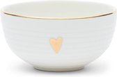 Riviera Maison Kom 9.5 cm - Food Lovers Heart Bowl - Wit - 1 stuks