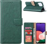 Samsung A22 hoesje bookcase Groen - Samsung Galaxy A22 5G hoesje portemonnee wallet case - Hoesje A22 5G book case hoes cover