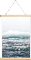 JUNIQE - Posterhanger Big Splash Hawaii -30x45 /Blauw & Wit