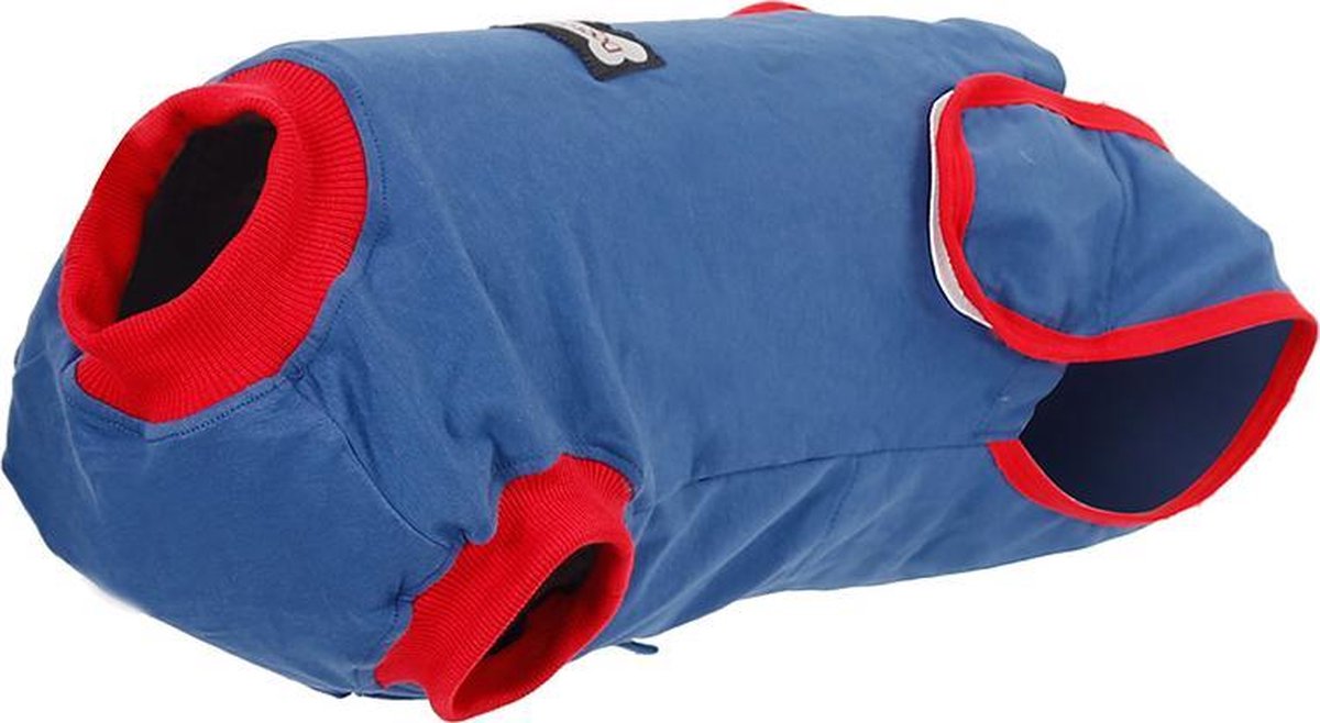 Honden Romper voor na de operatie Blauw/Rood Maat XL bol