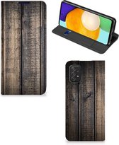 Leuk Case Cadeau voor Mannen Geschikt voor Samsung Galaxy A03s Smart Cover Steigerhout