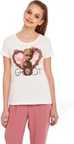 Marvel Guardians Of The Galaxy Dames Tshirt -XS- Groot Heart Flowers Wit
