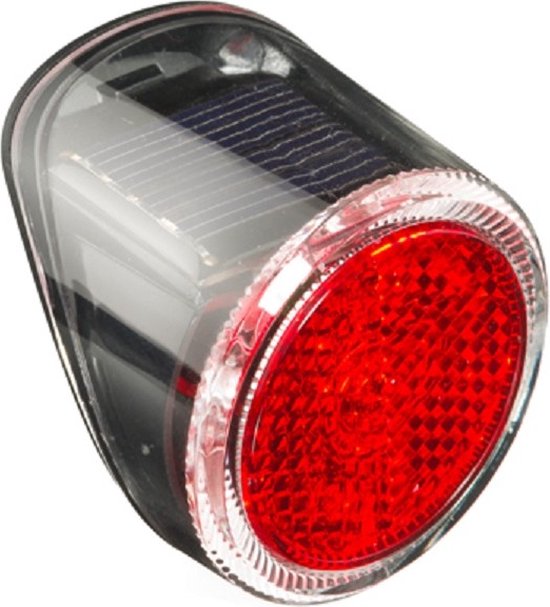 Falkx Solar LED achterlicht - Zonnecel en bewegingssensor - Montage op spatbord - 3 lumen - Rood/Zwart