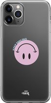 iPhone 12 Pro Max Case - Smiley Pink - xoxo Wildhearts Transparant Case