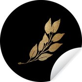 Papier Peint Cercle - Or - Feuille - Branche - ⌀ 30 cm